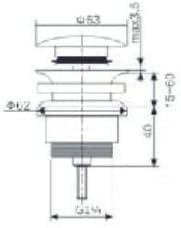 VÁLVULA CLICK-CLACK PVD PARA LAVABO Y BIDÉ