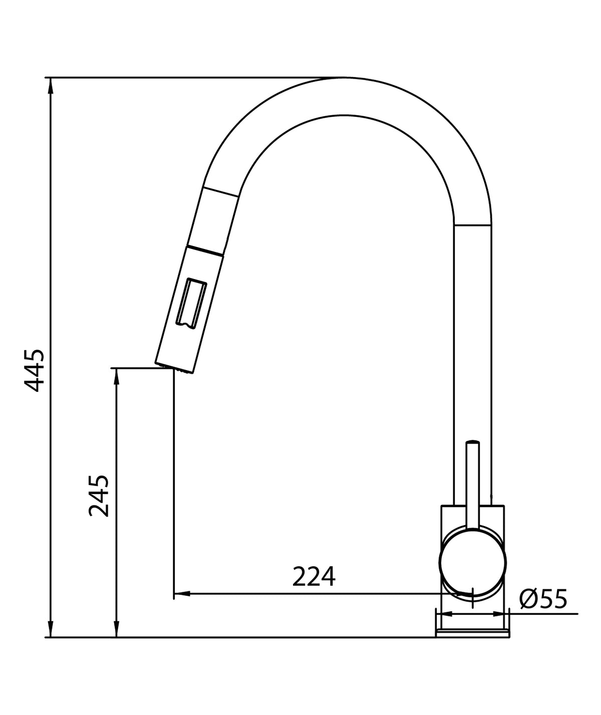 GRIFO DE COCINA EXTRAÍBLE SERIE ROUND - Noluxa