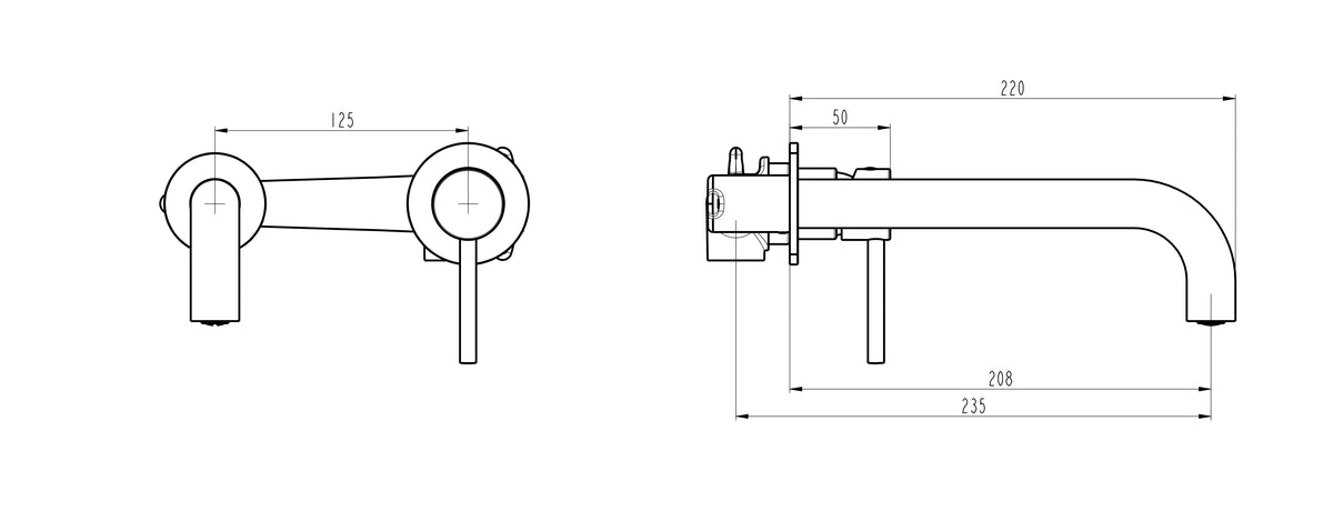 GRIFO LAVABO EMPOTRADO MONOMANDO SERIE SIRIO - Noluxa