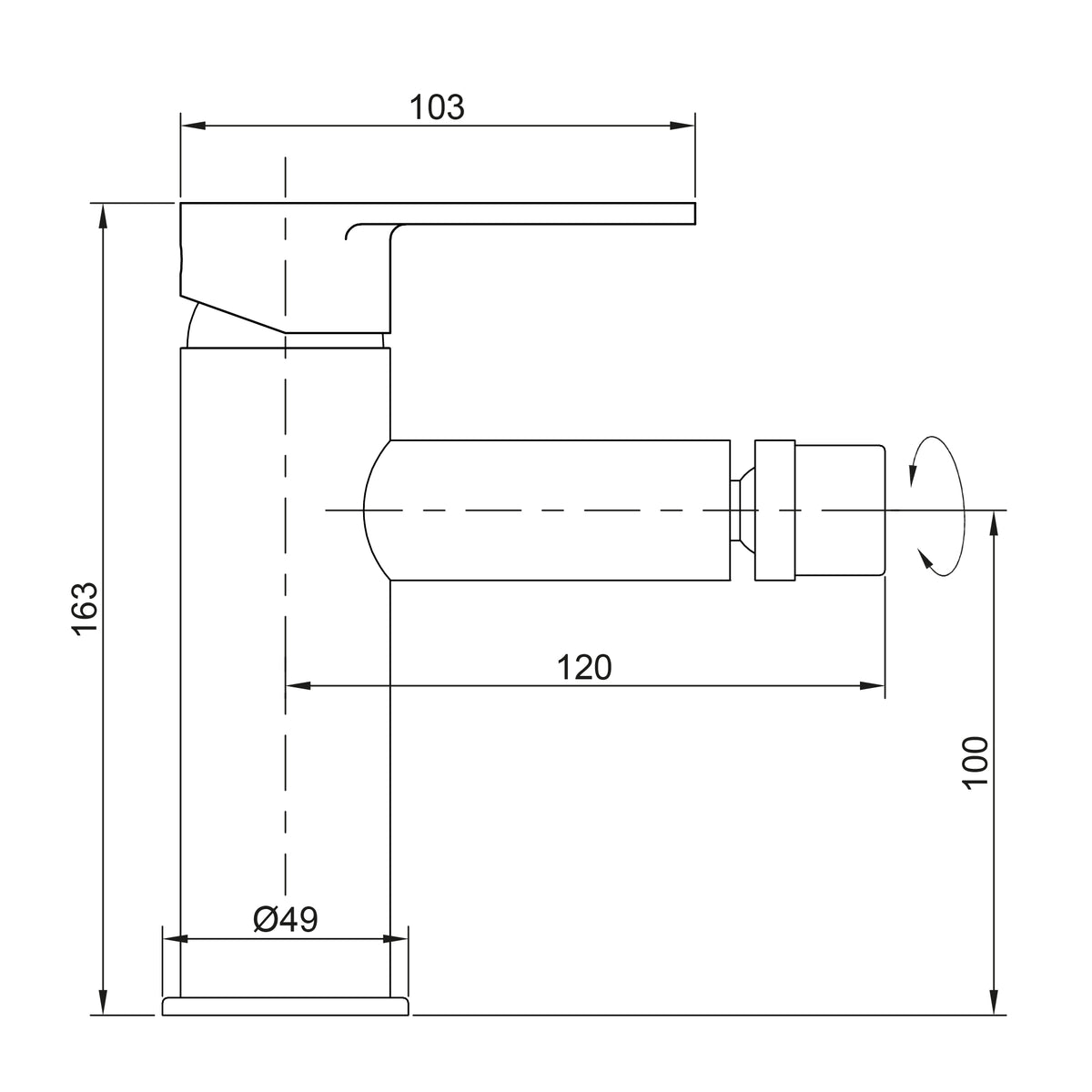GRIFO BIDET MONOMANDO SERIE IONY - Noluxa