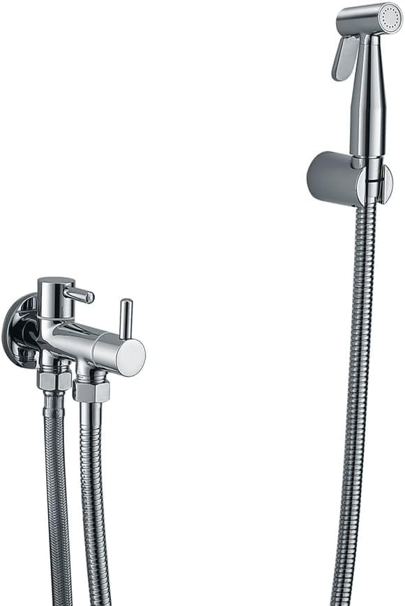 IMEX - Ducha Bidet Agua Fría Color Cromado | Grifo Bidet Empotrado para WC Cromada | Ducha Higiénica Monomando para Inodoro | Grifería Sustituto de Bidé | Serie Ness Cromado