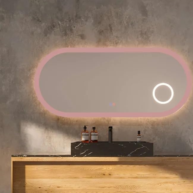 ESPEJO RIMINI 100x55cm Rosa Coral