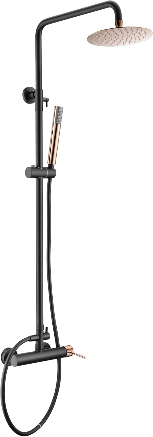 CONJUNTO DUCHA MONOMANDO MILOS STICK Negro Mate