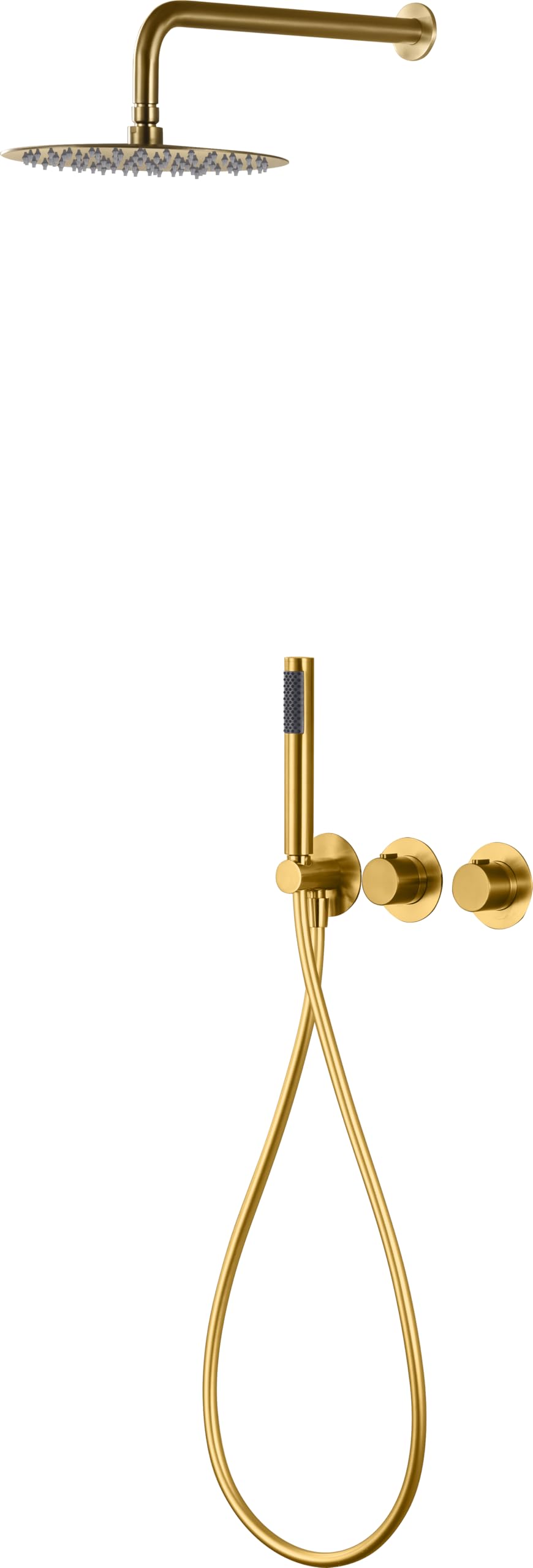 CONJUNTO DUCHA TERMOSTÁTICO EMPOTRADO ASSEN Oro Cepillado