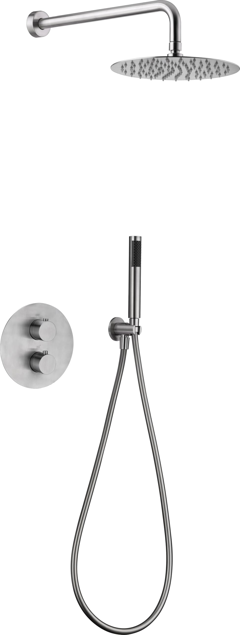 CONJUNTO DUCHA TERMOSTÁTICO EMPOTRADO MOSCÚ (ACERO S316) TERMOSTÁTICA EMPOTRADA Cromado