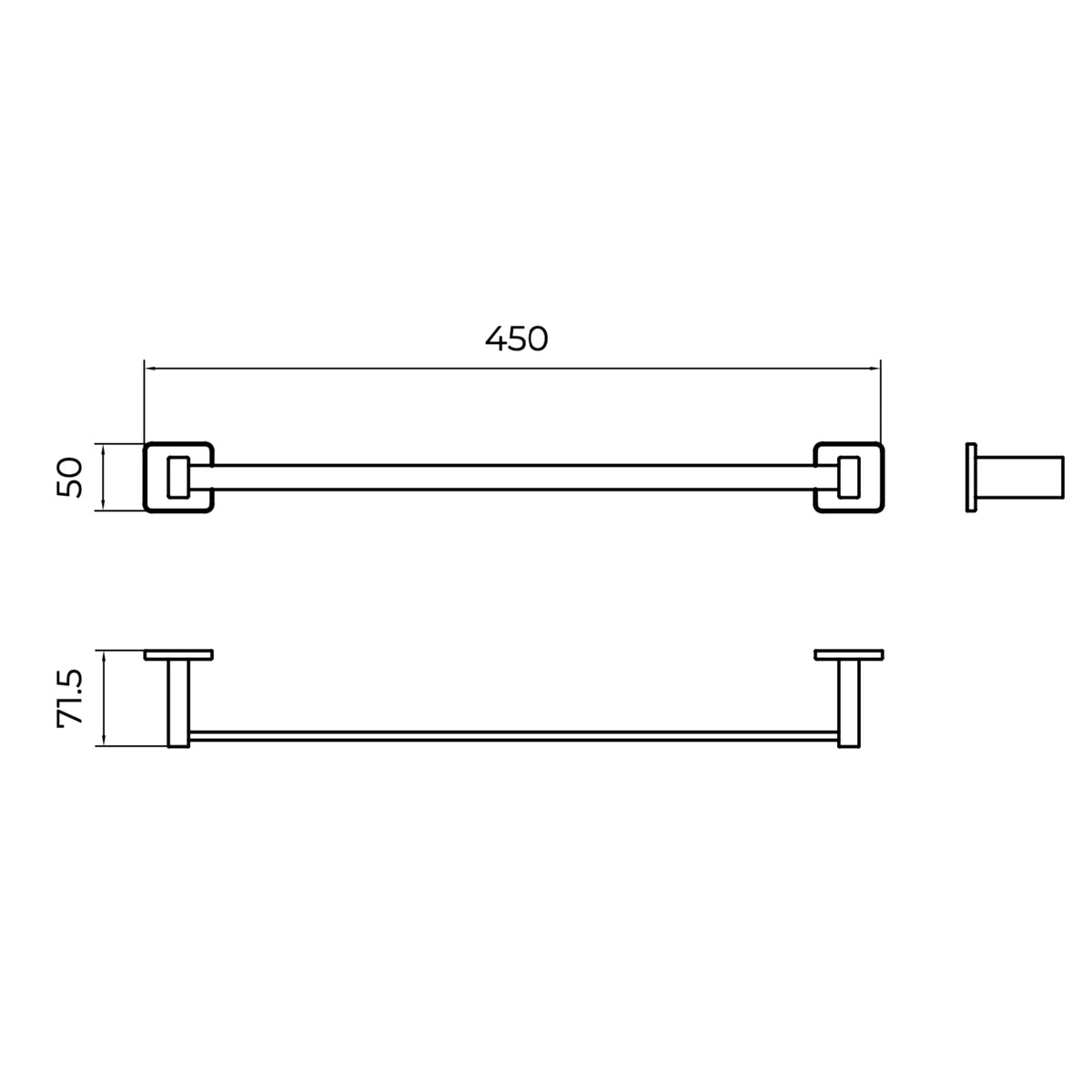 TOALLERO 40CM EN ACERO INOX. S.304 SERIE TECHNIC
