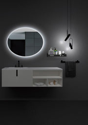 LEDIMEX - Espejo Baño con Luz Ovalado 100X80cm Retroiluminado | Espejo Inteligente con Luz Fría 6500k sin Marco | Serie Oval
