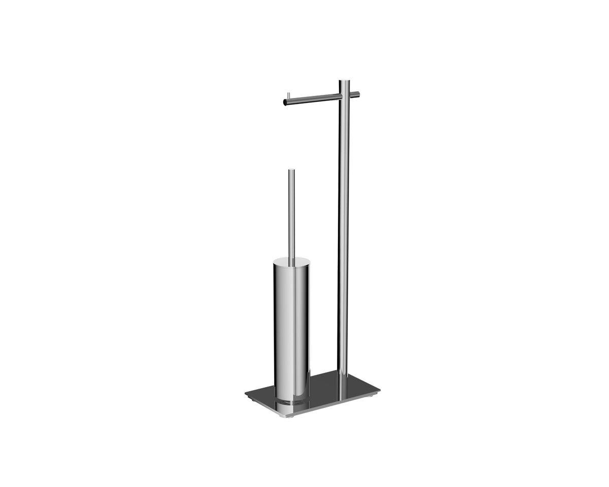 ESCOBILLERO CON PORTARROLLOS EN ACERO INOX S.304 SERIE PRACTIC