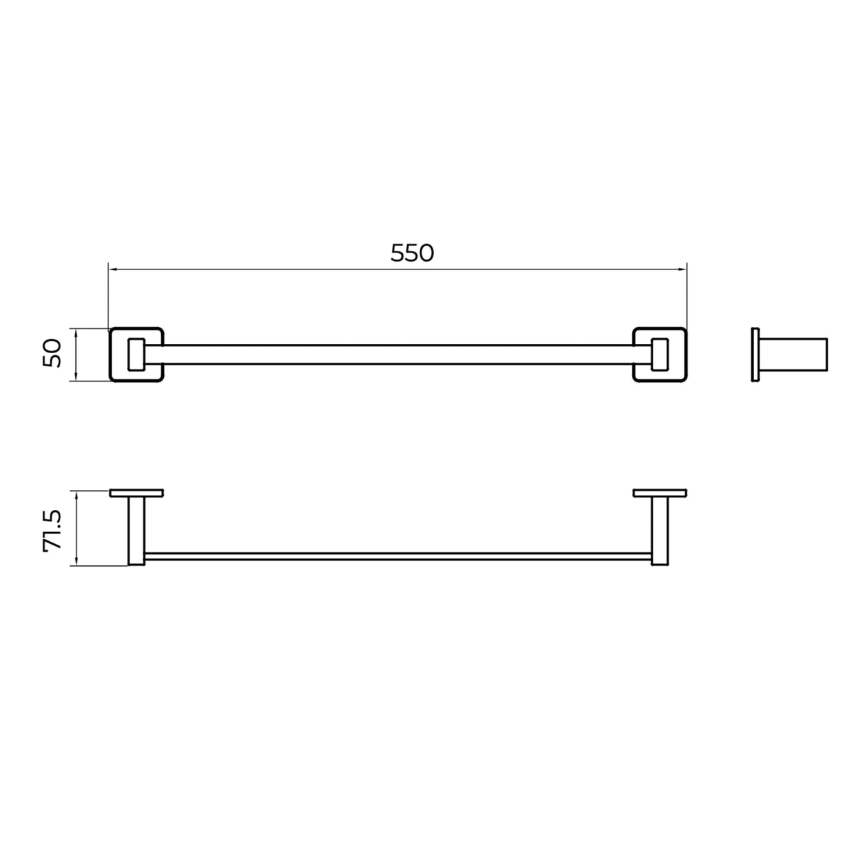 TOALLERO 50CM EN ACERO INOX. S.304 SERIE TECHNIC