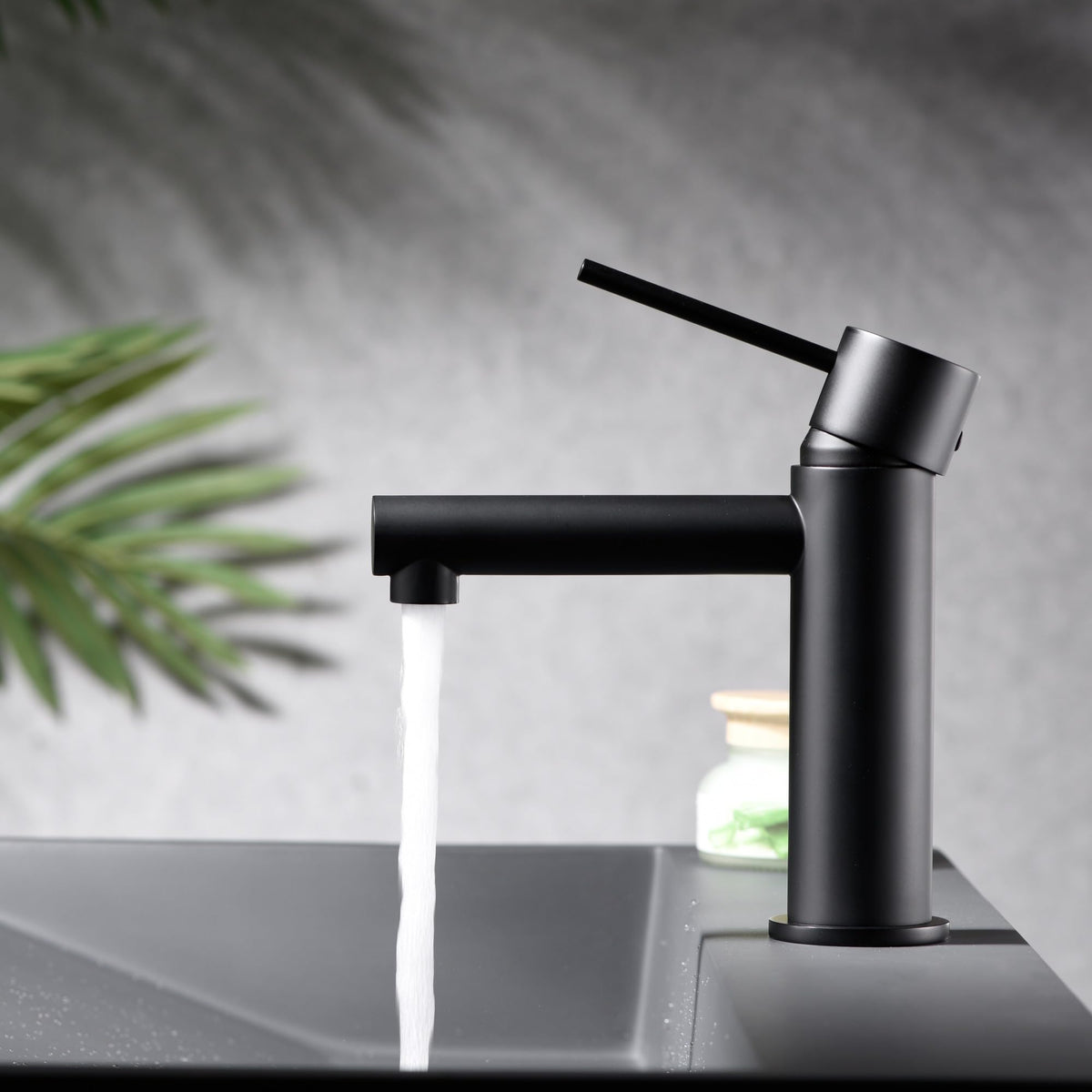 MONOMANDO LAVABO MILOS STICK Negro Mate