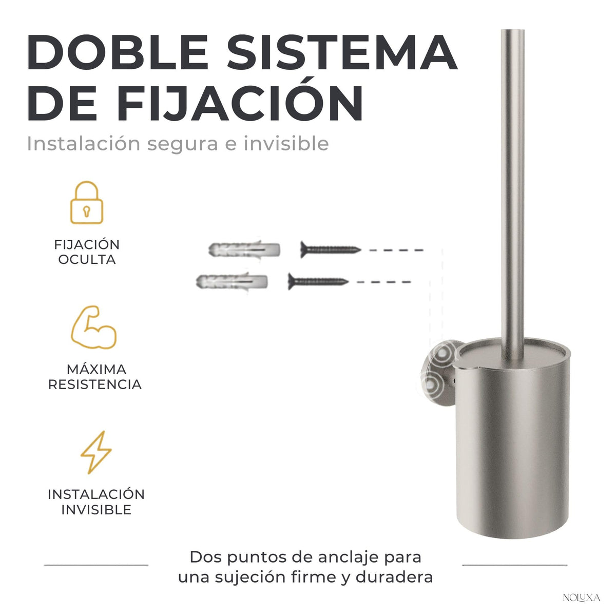 ESCOBILLERO EN ACERO INOX. S.304 SERIE PRACTIC
