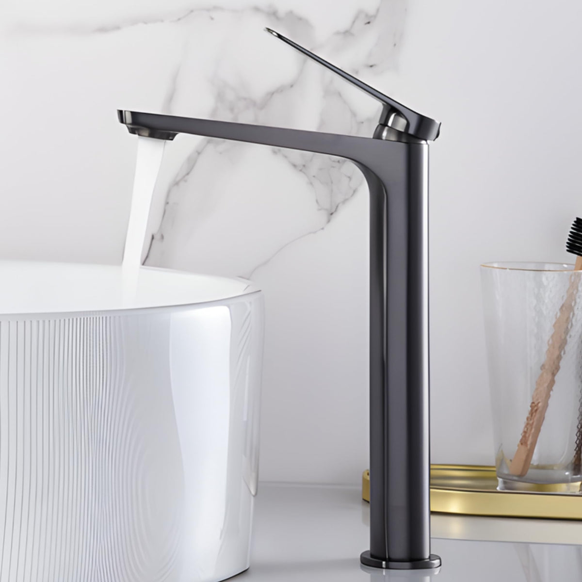 GRIFO LAVABO CAÑO ALTO MONOMANDO SERIE NÁPOLES