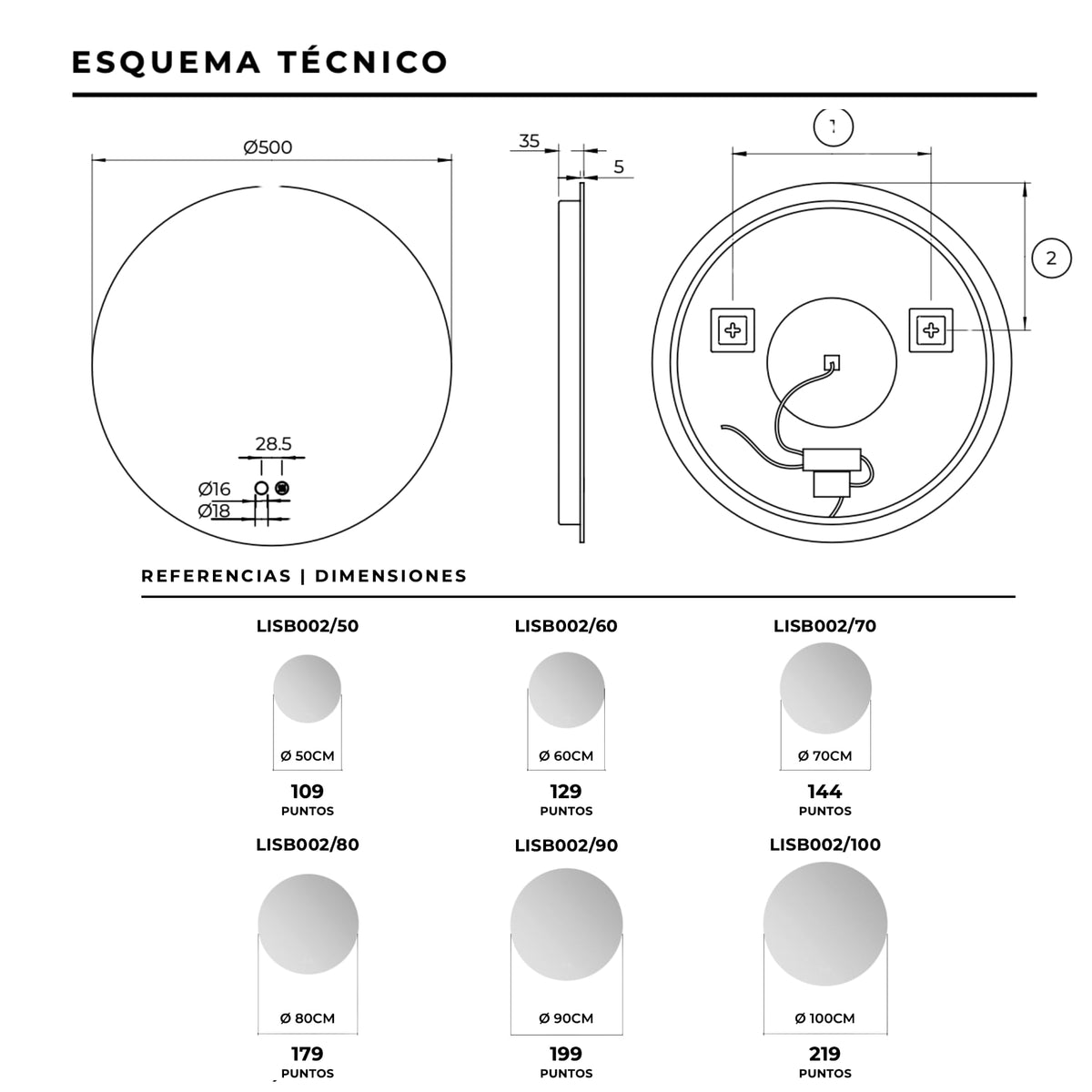 ESPEJO LISBOA 100cm