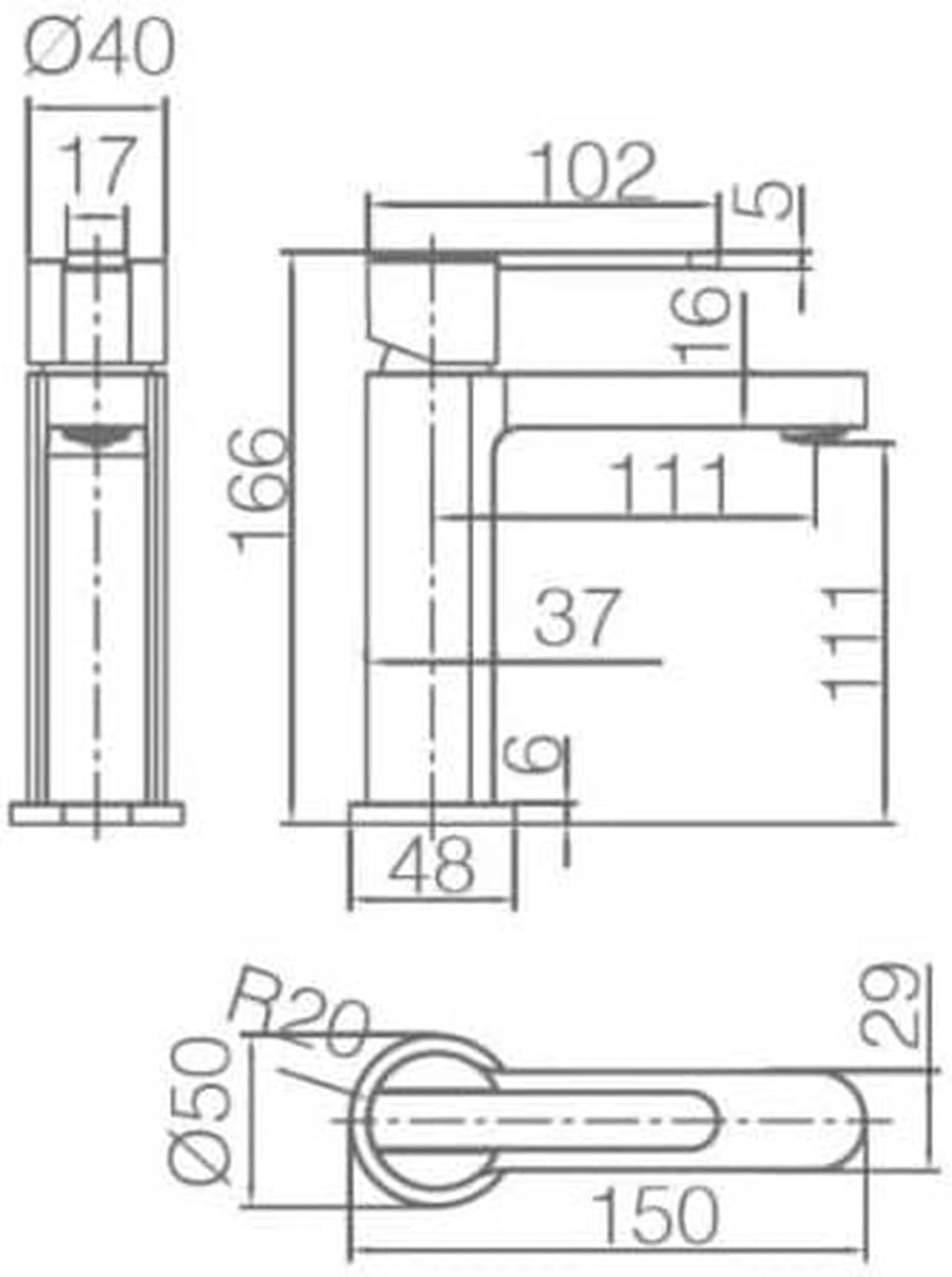 Miscelatore monocomando per lavabo con canna bassa Serie ROMA