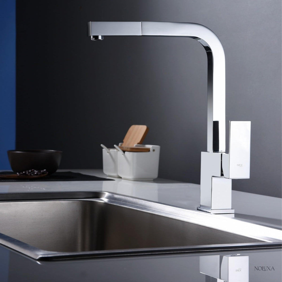 IMEX - Grifo Cocina Extraíble | Grifo Monomando Fregadero | Griferia Cocina con Ducha Flexible 360º | Grifería en Latón | Serie Costanza | Color Cromado Cromado