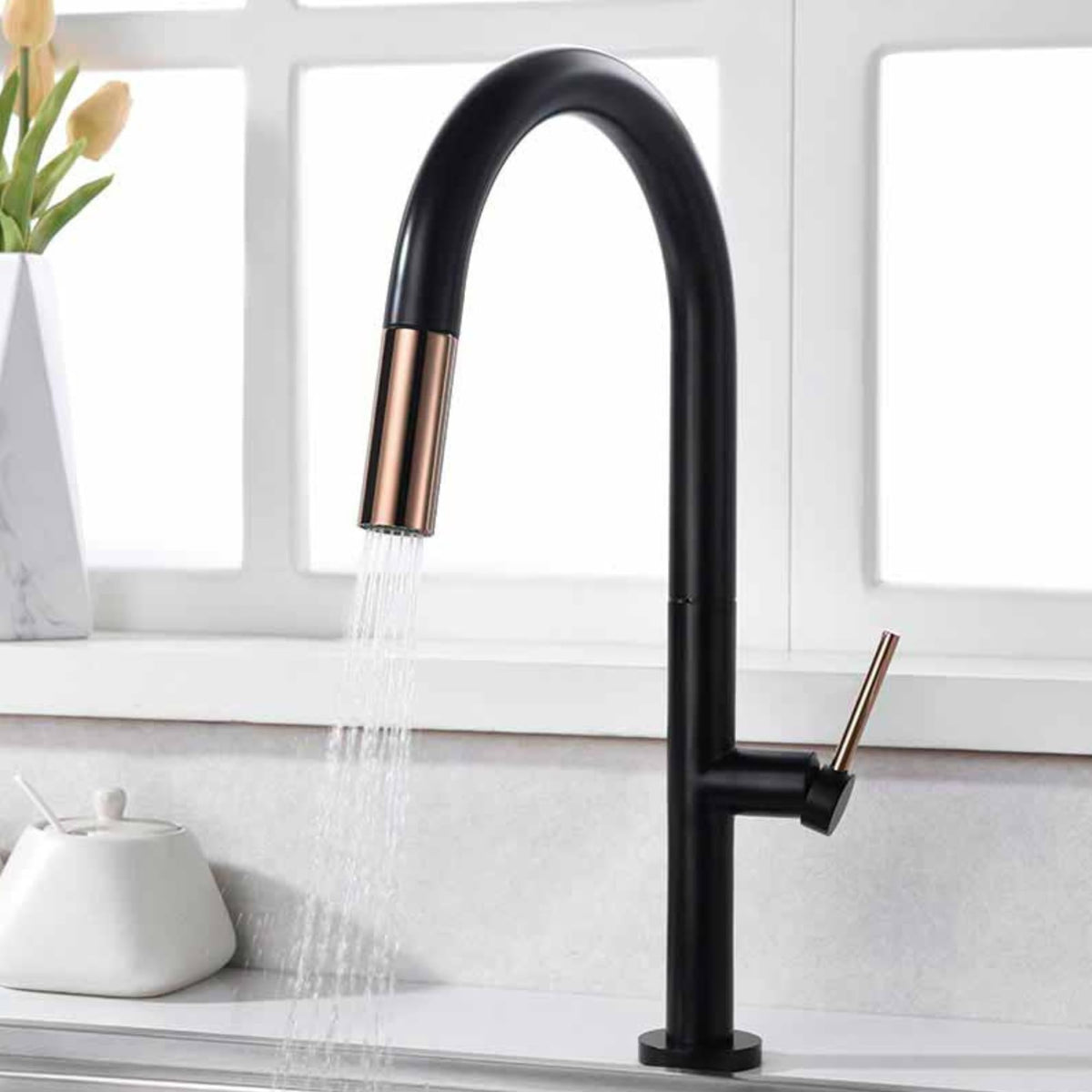 GRIFO DE COCINA EXTRAÍBLE CON DIFUSOR SERIE SAMOA