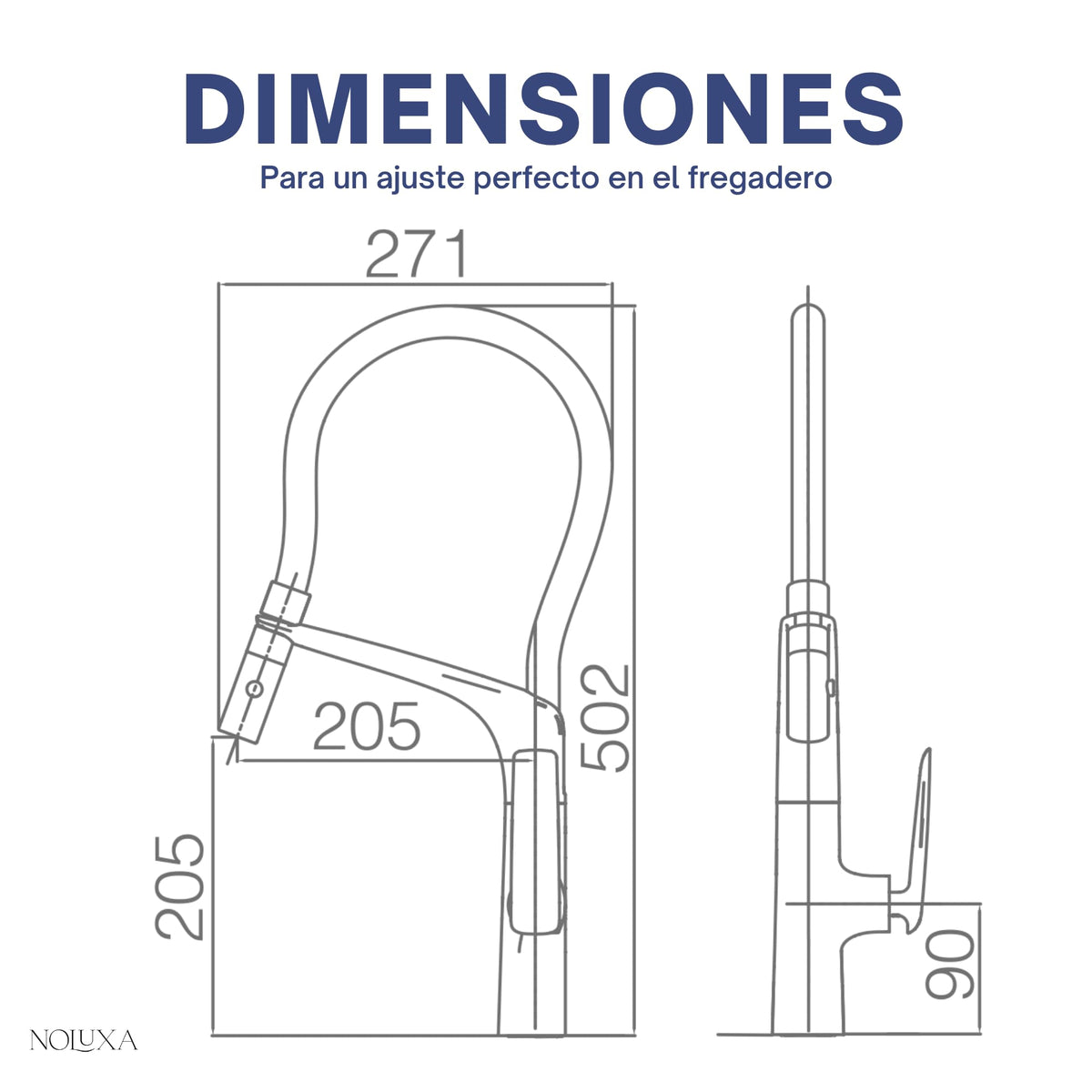 GRIFO DE COCINA EXTRAÍBLE CON DIFUSOR SERIE LANZAROTE