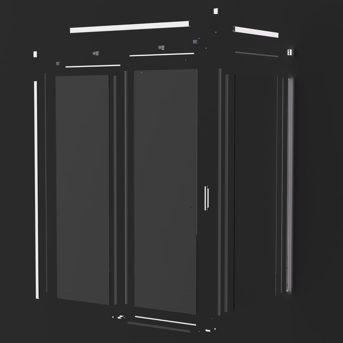 MAMPARA 1 FIJA + 1 CORREDERA + PANEL LATERAL FIJO SERIE STYLO - Cromado