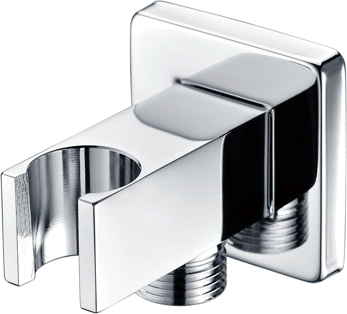 SOPORTE CUADRADO PARA MANGO DUCHA CON SALIDA DE AGUA