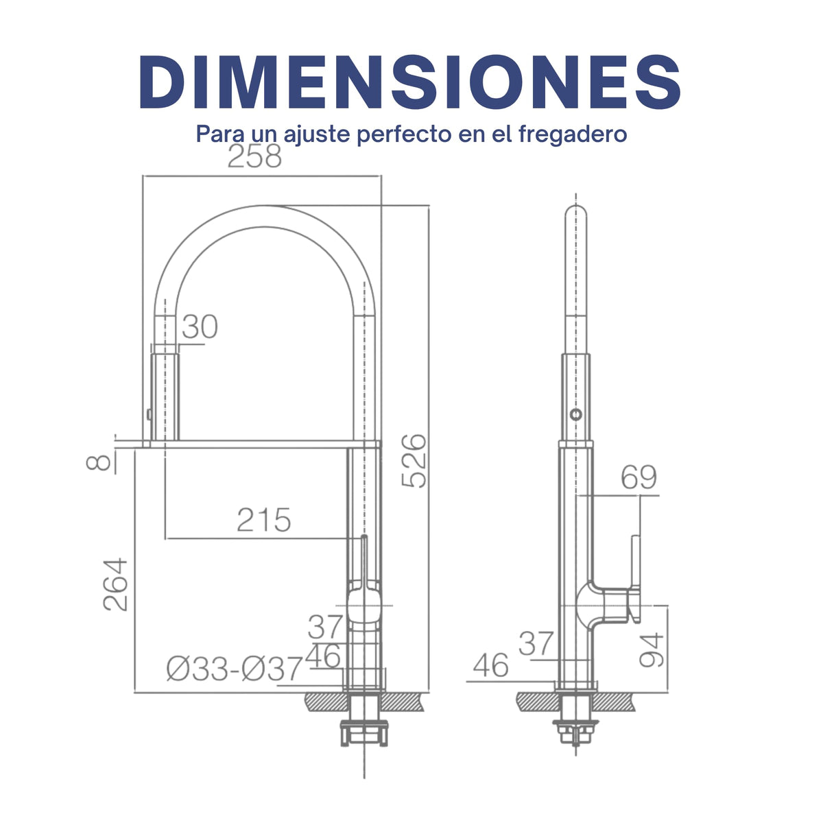 GRIFO DE COCINA EXTRAÍBLE CON DIFUSOR SERIE MENORCA