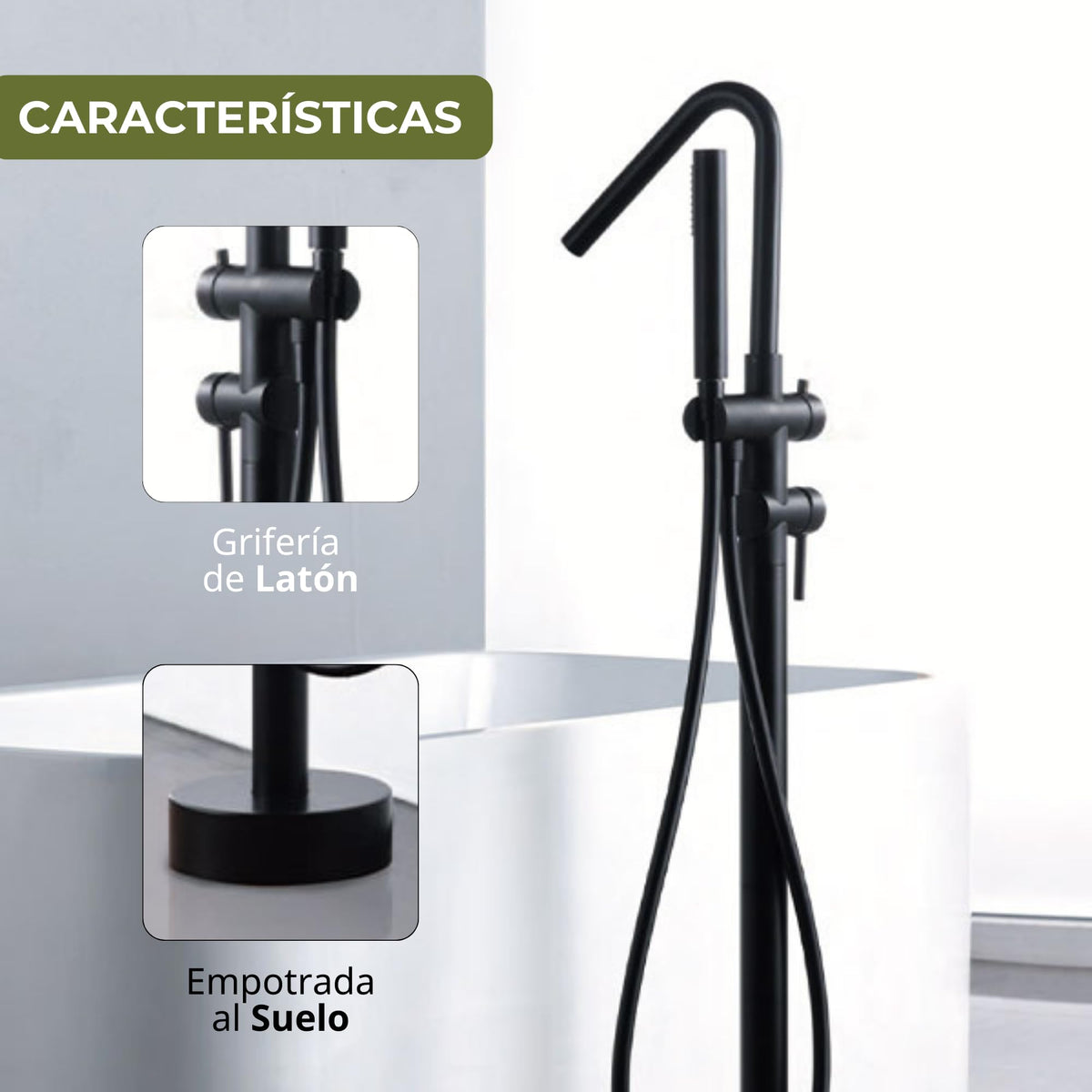 Miscelatore monocomando a pavimento per vasca Serie CÓRCEGA