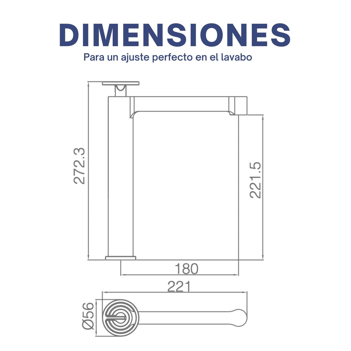 GRIFO LAVABO CAÑO ALTO MONOMANDO SERIE OLIMPO