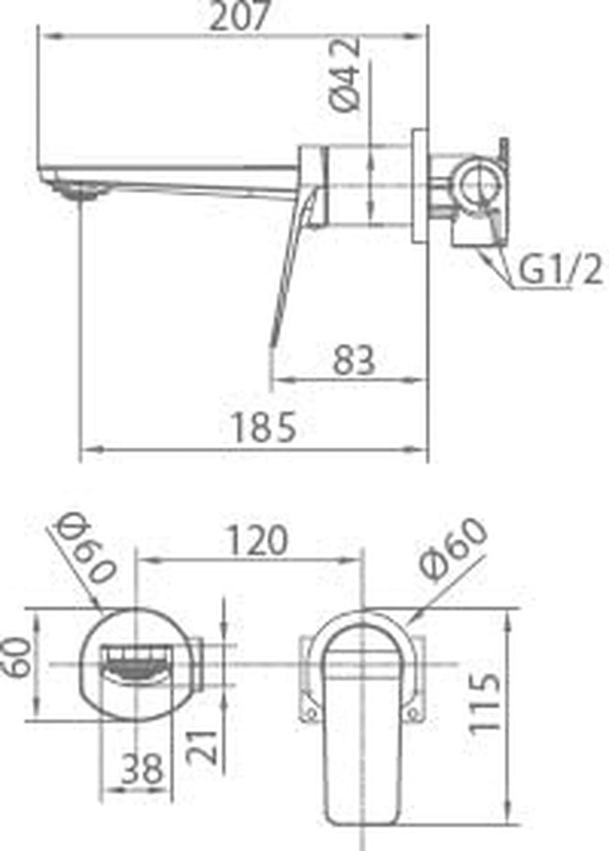 GRIFO LAVABO EMPOTRADO MONOMANDO SERIE NÁPOLES