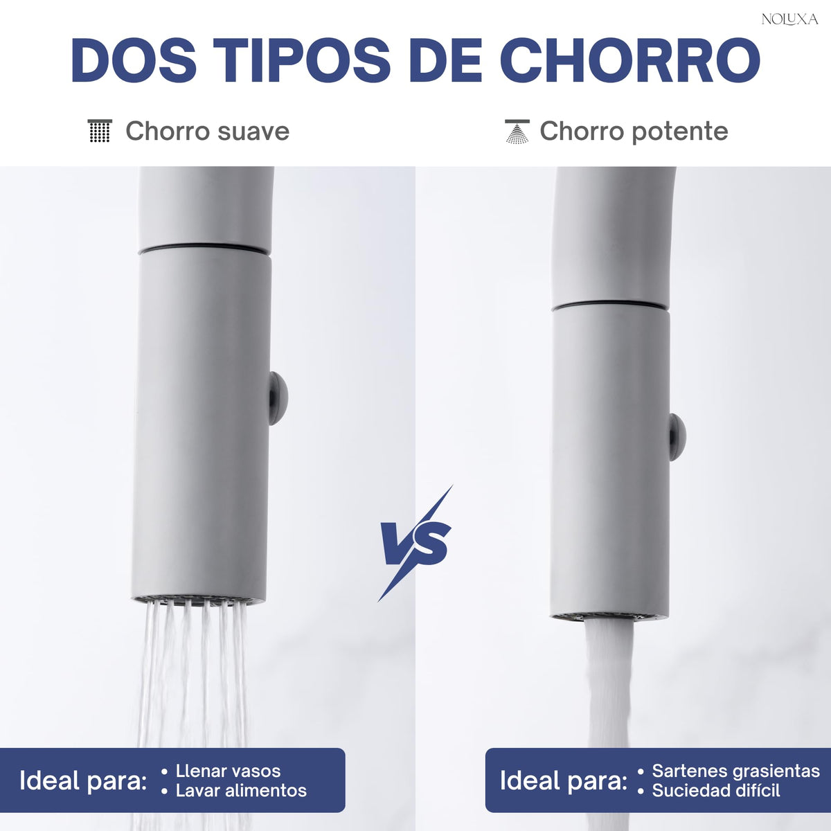 GRIFO DE COCINA EXTRAÍBLE CON DIFUSOR SERIE SAMOA