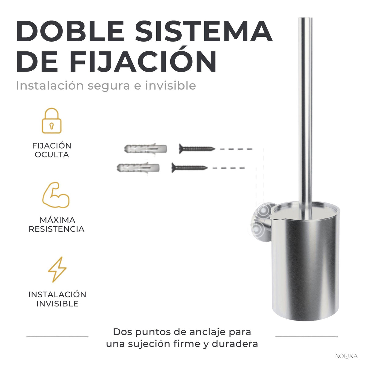 ESCOBILLERO EN ACERO INOX. S.304 SERIE PRACTIC