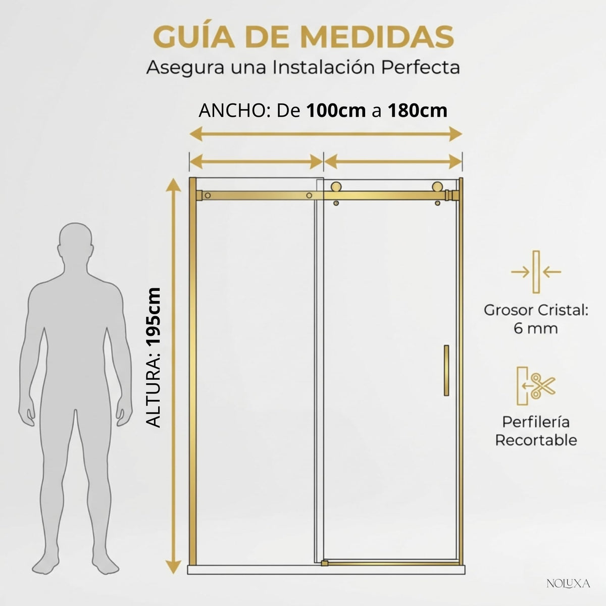 MAMPARA FRONTAL 1 FIJA + 1 CORREDERA SERIE STYLO - Níquel Cepillado