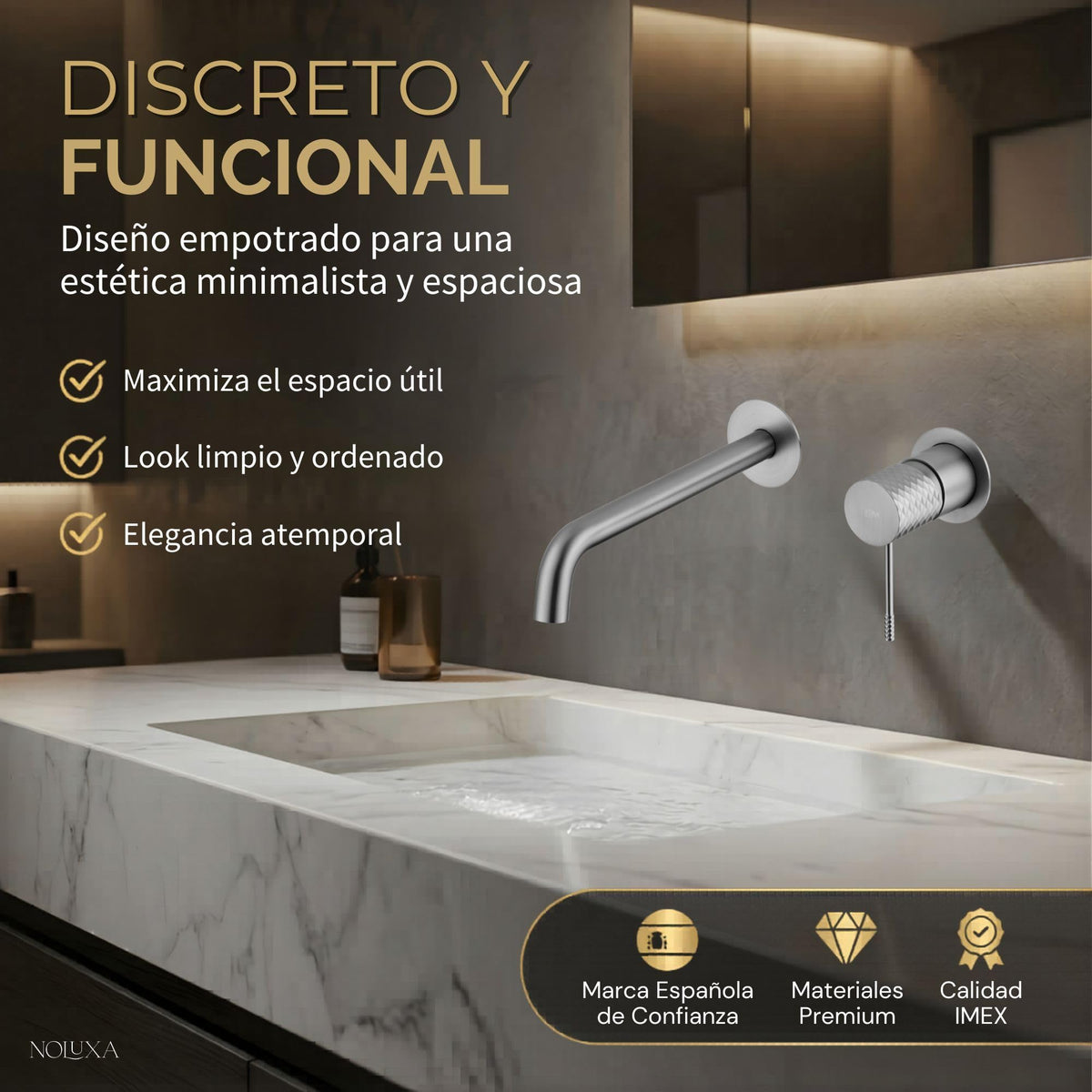 GRIFO LAVABO EMPOTRADO MONOMANDO SERIE GÉNOVA