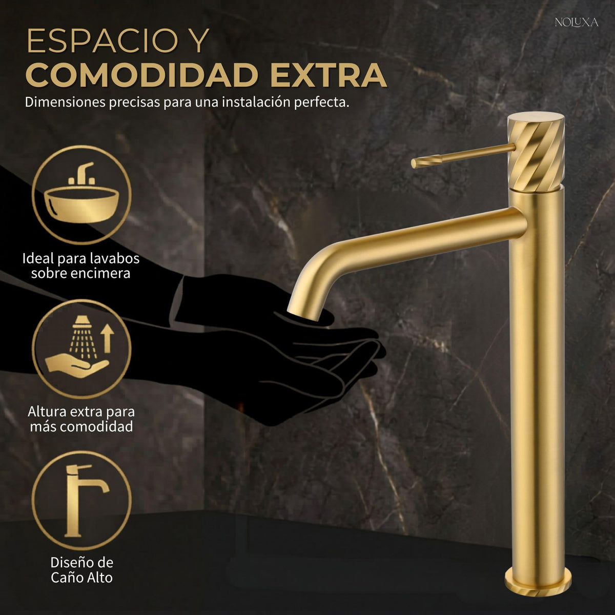 GRIFO LAVABO CAÑO ALTO MONOMANDO SERIE BLESS