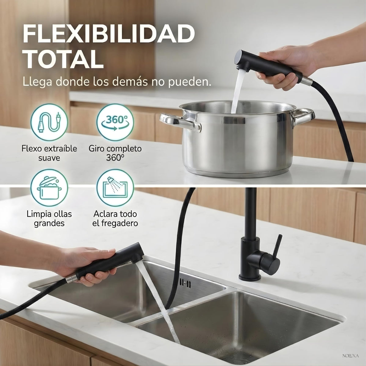 GRIFO DE COCINA EXTRAÍBLE SERIE MALTA