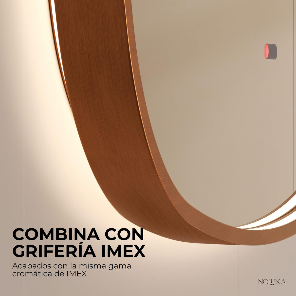 ESPEJO CATANIA 100x100cm Oro Rosa Cepillado