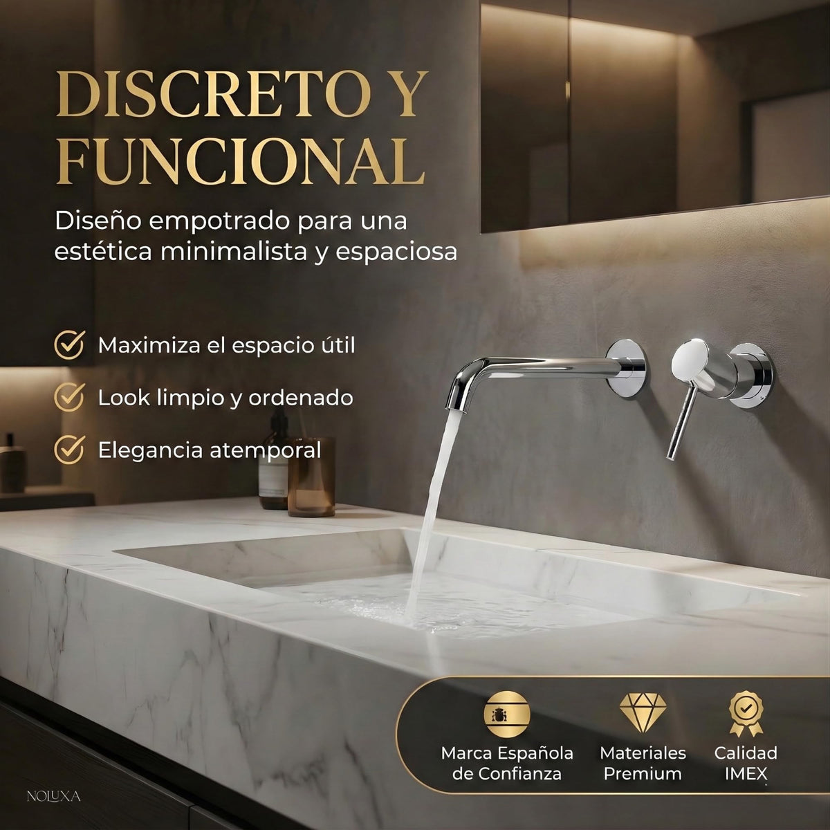 GRIFO LAVABO EMPOTRADO MONOMANDO SERIE MONZA