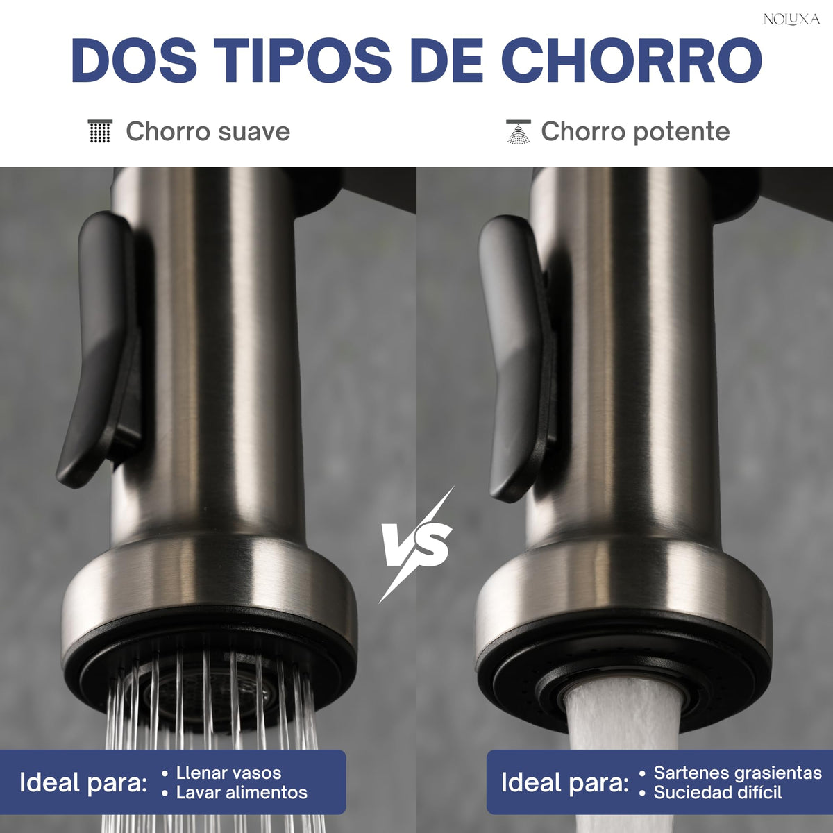 GRIFO DE COCINA EXTRAÍBLE CON DIFUSOR SERIE VENETO