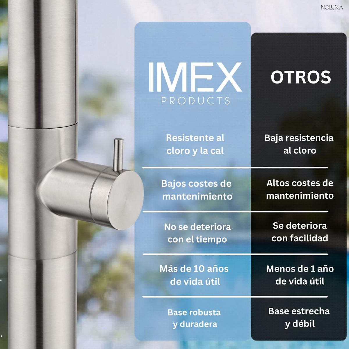 DUCHA PISCINA EXTERIOR EN ACERO INOX. S.316 SERIE OKLAHOMA