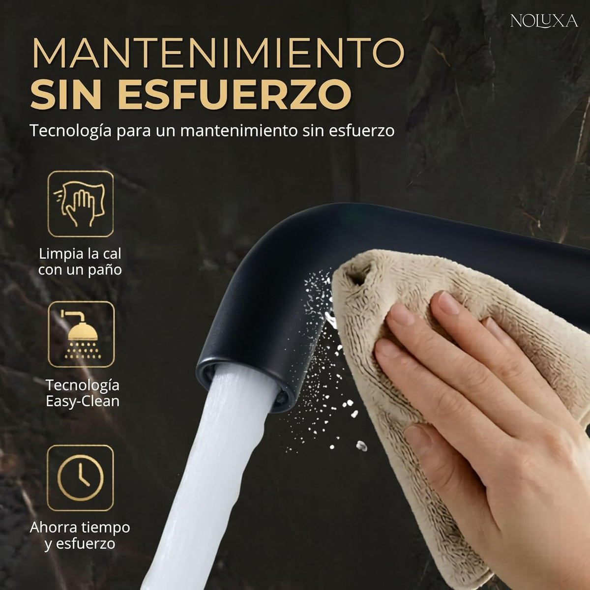 MONOMANDO EMPOTRADO LAVABO MILOS STICK Negro Mate