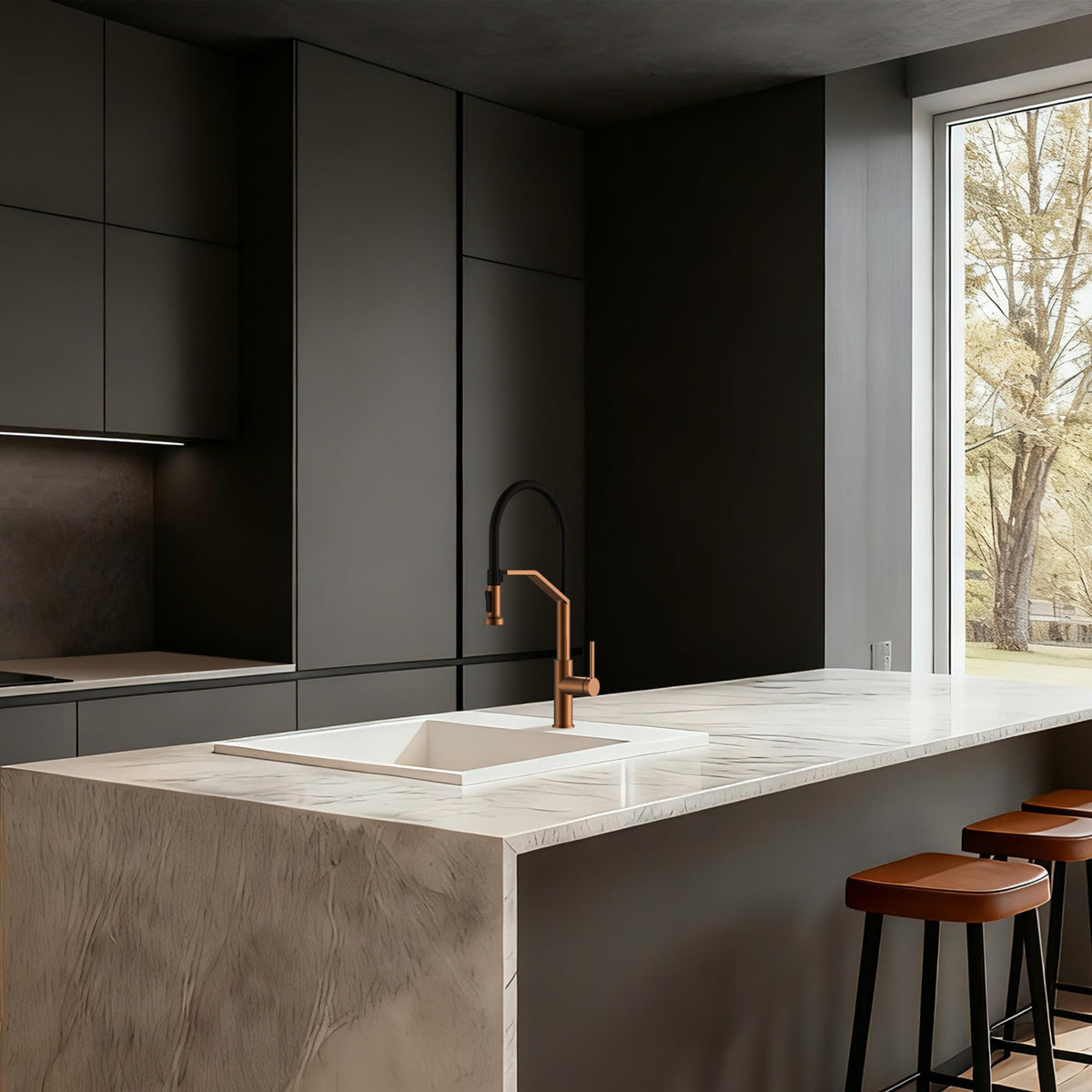 GRIFO DE COCINA EXTRAÍBLE CON DIFUSOR SERIE VENETO
