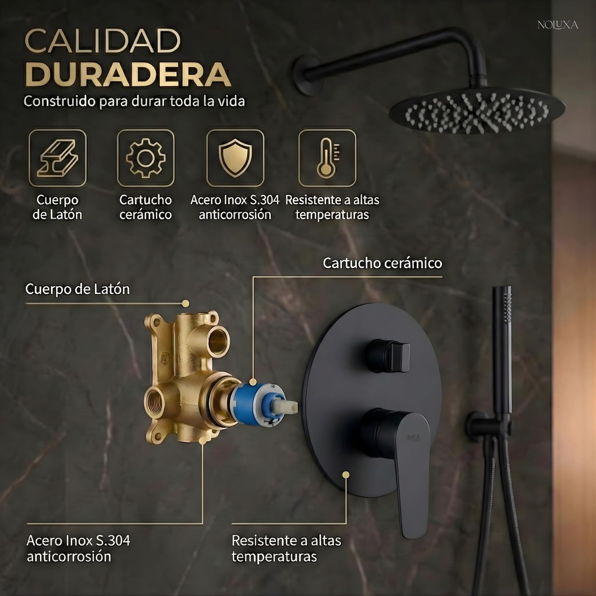 DUCHA EMPOTRADA MONOMANDO SERIE BELGICA