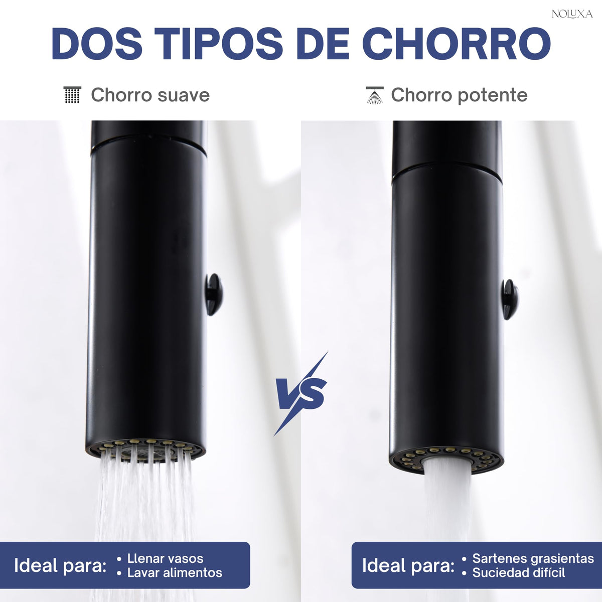 GRIFO DE COCINA EXTRAÍBLE CON DIFUSOR SERIE SAMOA