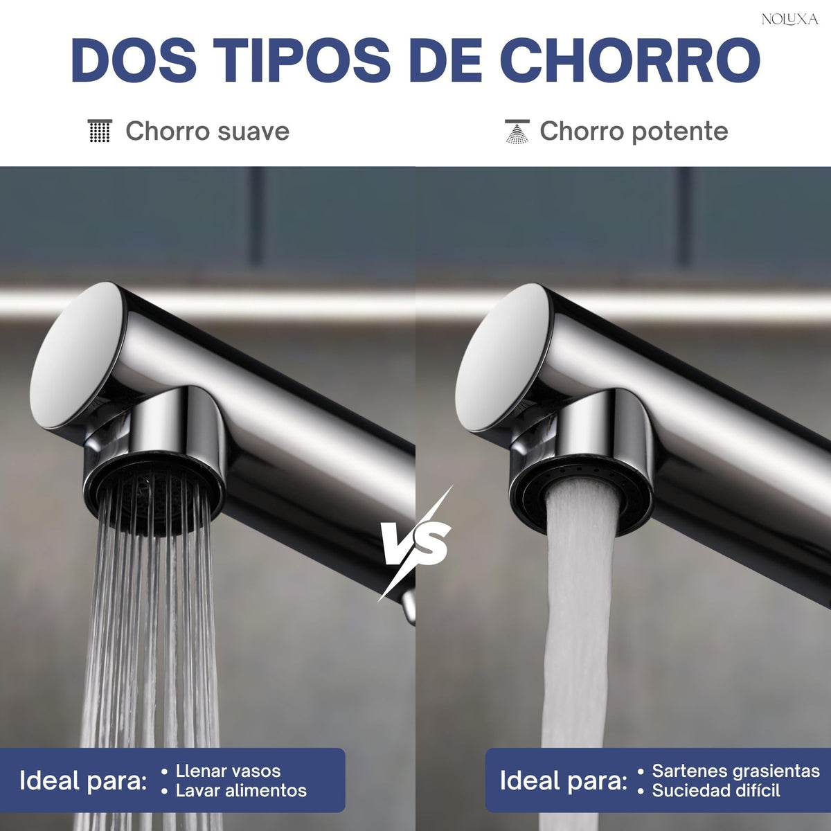 GRIFO DE COCINA EXTRAÍBLE CON DIFUSOR SERIE OPORTO