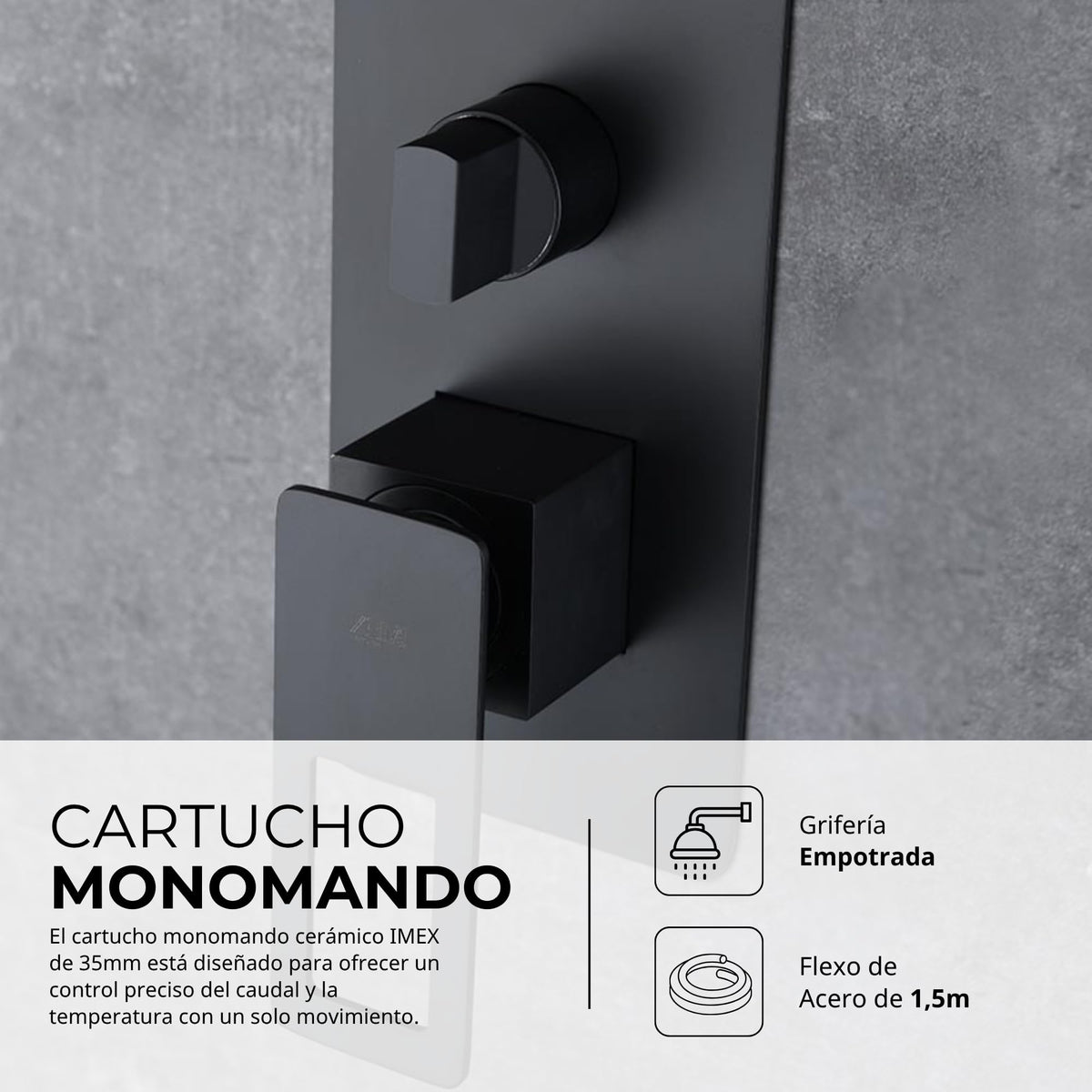 Duche encastrado monocomando Série ESTOCOLMO
