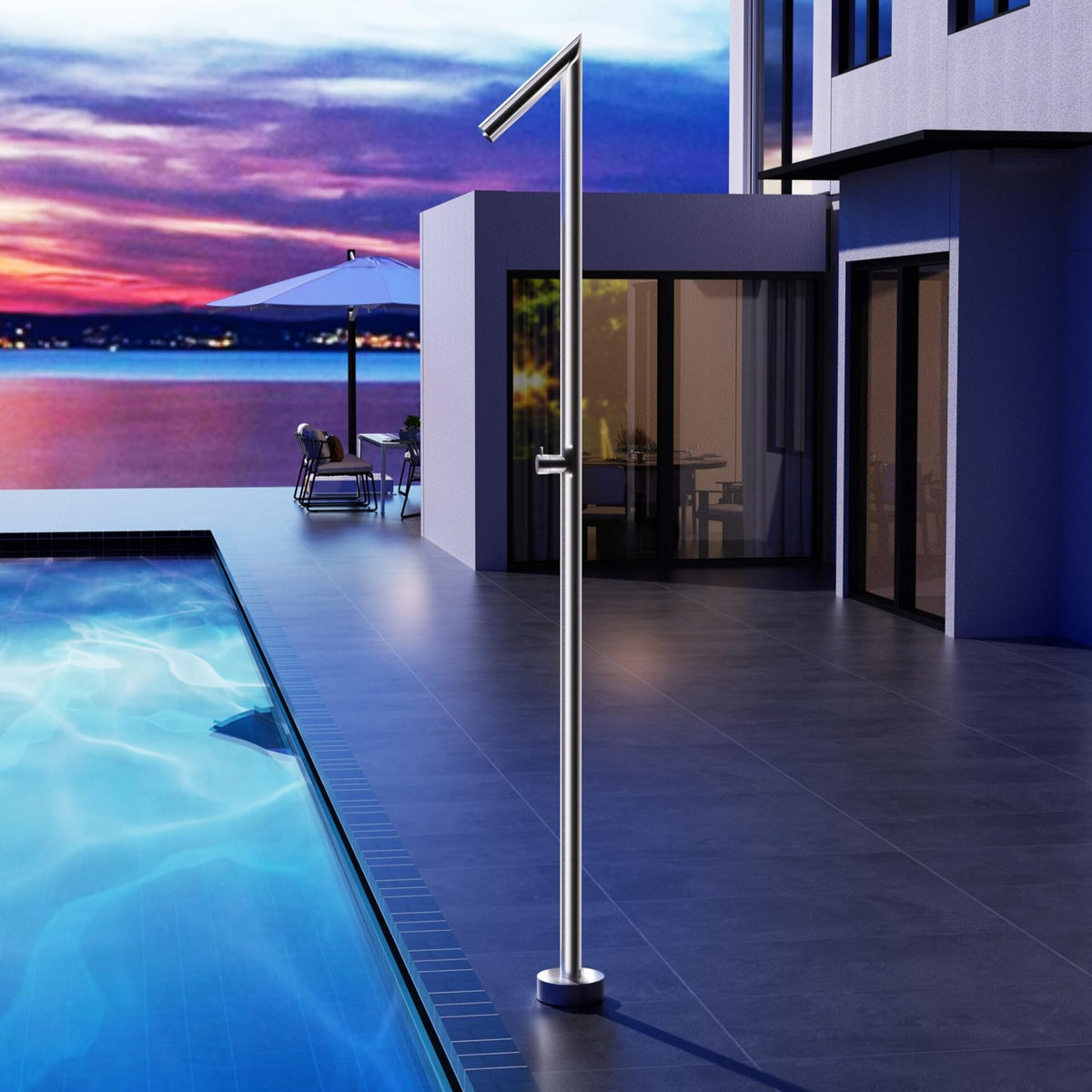 DUCHA PISCINA EXTERIOR EN ACERO INOX. S.316 SERIE OKLAHOMA