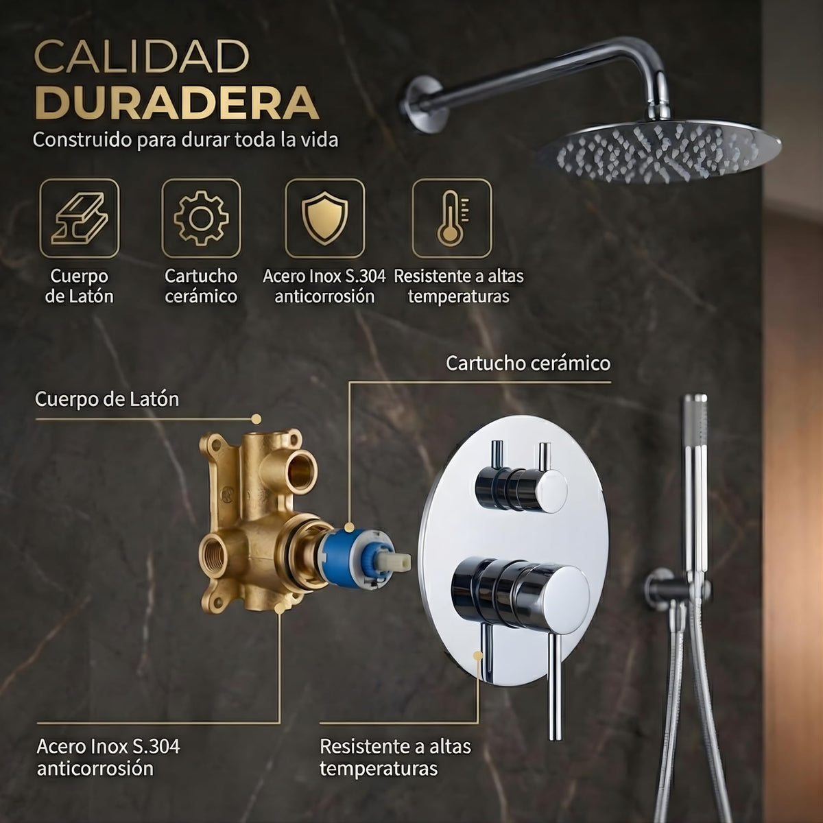 DUCHA EMPOTRADA MONOMANDO SERIE MONZA