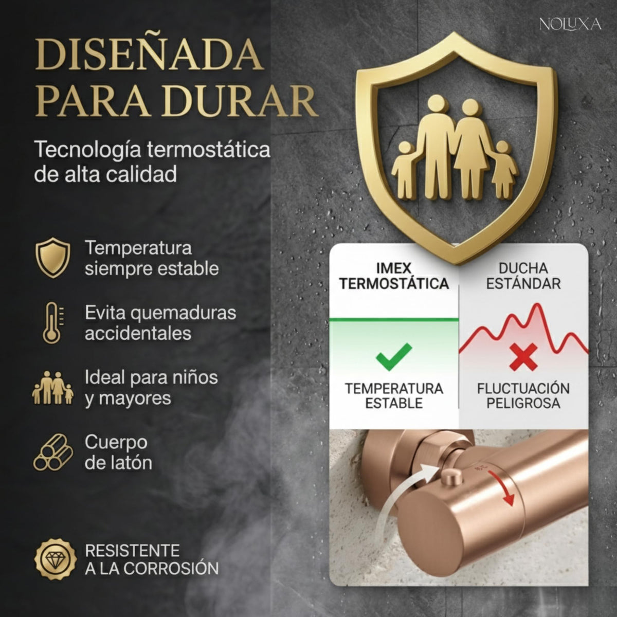 COLUMNA DE DUCHA TERMOSTÁTICA SERIE NÁPOLES
