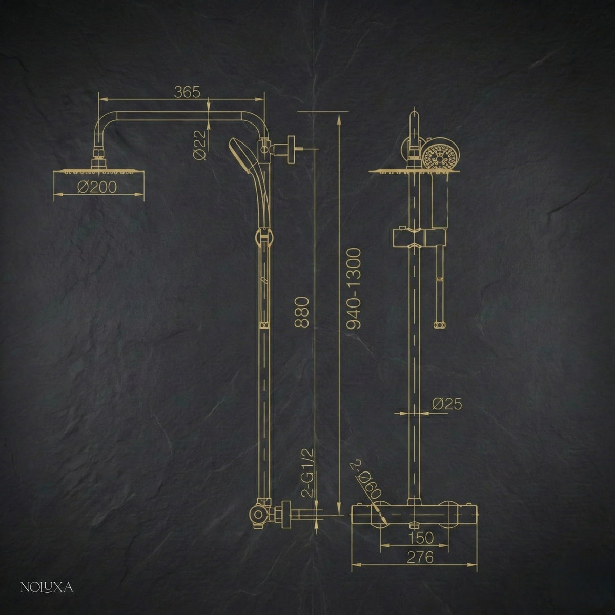 COLUMNA DE DUCHA TERMOSTÁTICA SERIE ECO-KENT
