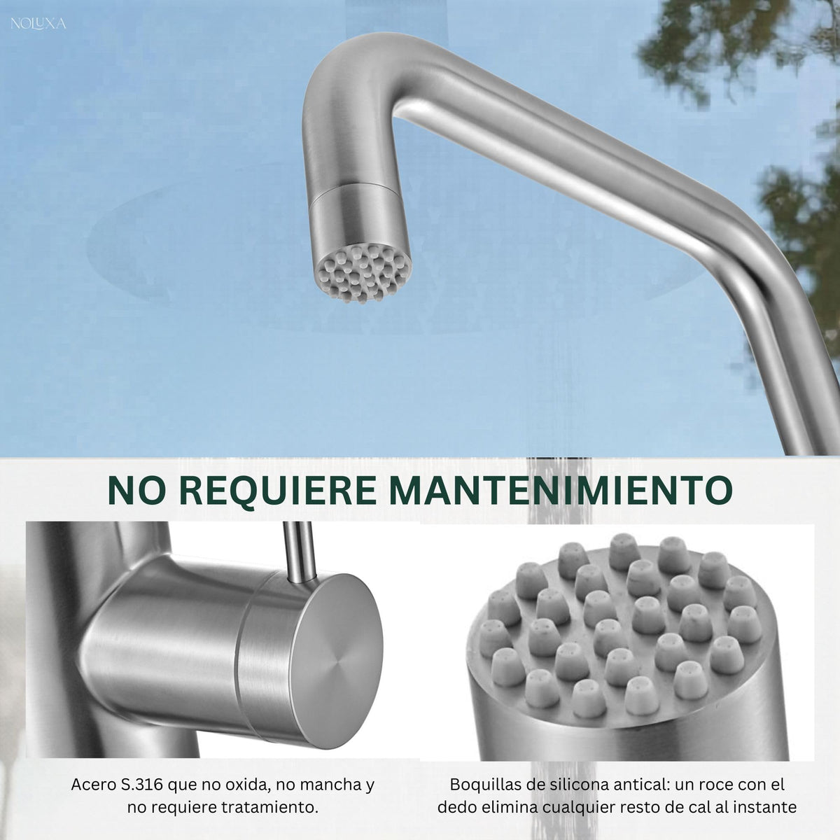 DUCHA PISCINA EXTERIOR EN ACERO INOX. S.316 SERIE UTAH