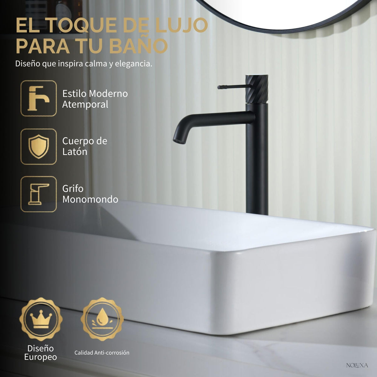 GRIFO LAVABO CAÑO ALTO MONOMANDO SERIE BLESS