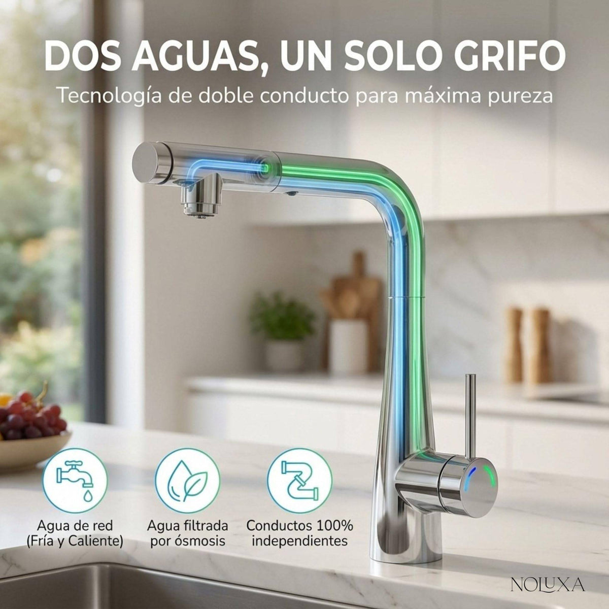 GRIFO DE COCINA OSMOSIS EXTRAÍBLE SERIE SPLIT